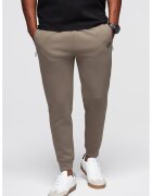 OMBRE Pantaloni de trening cu buzunare cu fermoar - Maro taupe