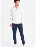 OMBRE Pantaloni de trening din amestec de bumbac cu snururi de ajustare - Bleumarin