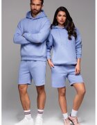 OMBRE Pantaloni de trening scurti unisex - Albastru lavanda