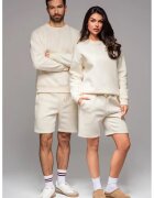 OMBRE Pantaloni de trening scurti unisex - Crem