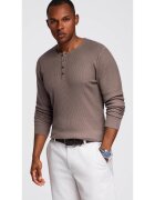 OMBRE Pulover striat slim-fit cu fenta cu nasturi