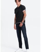 OMBRE Tricou polo din bumbac pique - Negru