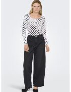 Only Blugi cu croiala ampla - Negru stins