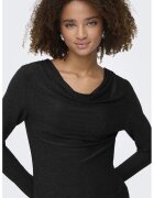 Only Bluza slim fit cu decolteu drapat - Negru