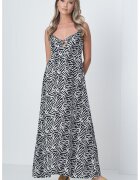 Only Rochie maxi evazata - Alb/Negru