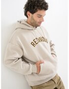 Only & Sons Hanorac cu text brodat si buzunar kangaroo - Maro inchis/Galben/Bej deschis