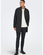 Only & Sons Palton din amestec de lana cu guler mediu - Negru melange