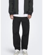 Only & Sons Pantaloni relaxed fit cu talie medie - Negru