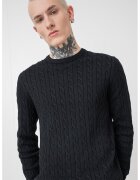 Only & Sons Pulover slim-fit cu design torsade - Negru
