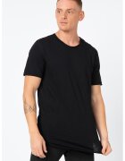 Only & Sons Tricou de bumbac cu garnituri nefinisate Benne - Negru