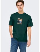Only & Sons Tricou din bumbac cu imprimeu grafic discret - Verde padure