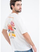 Only & Sons Tricou din bumbac cu imprimeu grafic pe partea din spate - Alb fildes/Portocaliu