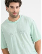 Only & Sons Tricou lejer din amestec de in - Verde pal