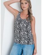 Only Top cu decolteu rotund Onlnova - Alb/Negru