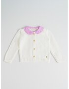 Original Marines Cardigan tricotat din amestec de lana cu guler Peter-Pan - Alb murdar