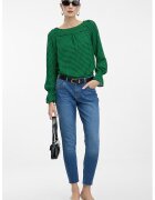 orsay Bluza cu decolteu rotund si model houndstooth - Verde englez