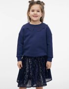 orsay Bluza din amestec de bumbac cu maneci cazute - Albastru inchis