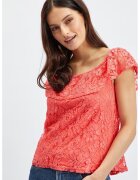 orsay Bluza din dantela cu decolteu barcuta - Coral