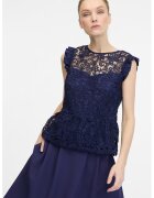 orsay Bluza fara maneci cu broderie - Albastru indigo