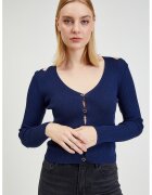 orsay Cardigan slim fit cu decolteu in V si decupaje decorative - Bleumarin