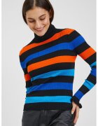 orsay Pulover slim fit cu dungi - Negru/Portocaliu/Albastru