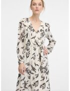 orsay Rochie cu maneci lungi si model - Alb fildes/Gri antracit