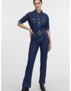 orsay Salopeta din denim cu croiala evazata - Albastru indigo