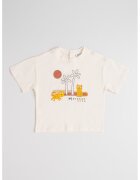 OVS Tricou de bumbac cu imprimeu grafic - Galben pal