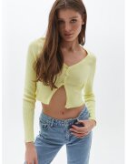 OXXO Bluza crop cu maneci lungi - Verde lime