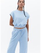 OXXO Bluza de trening crop cu maneci scurte - Albastru deschis