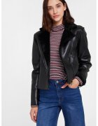 OXXO Jacheta biker de piele ecologica - Negru