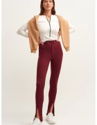 OXXO Pantaloni cu talie inalta si slit frontal - Visiniu