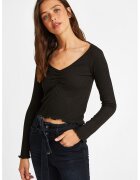 OXXO Pulover crop tricotat fin - Negru