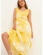 OXXO Rochie evazata cu model tie-dye - Alb/Galben