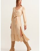 OXXO Rochie midi cu slituri laterale - Bej inchis