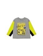 Panco Bluza subtire cu maneca lunga imprimata - City Boys - Gri cu maneci Galbene - pentru baietei - 56/62