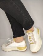 Pass Pantofi Casual Dama 60006A J7-N Crem Cu Galben - Crem - Crem