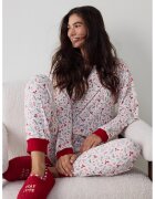 Penti Bluza de pijama lejera cu model - Rosu/Alb