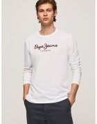 Pepe Jeans London Bluza de bumbac cu imprimeu logo - Alb optic