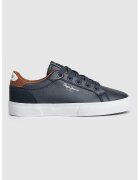 Pepe Jeans London Pantofi sport cu insertii de piele intoarsa - Bleumarin