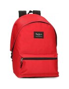 Pepe Jeans London Rucsac laptop - Pepe Jeans Aris Evergreen - 2 compartimente - rosu - 31x44x15 cm