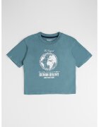 Pepe Jeans London Tricou cu decolteu la baza gatului si imprimeu grafic Medgar - Verde inchis