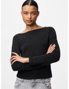 Pieces Bluza slim-fit cu decolteu barcuta - Gri antracit