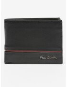 Pierre Cardin Portofel pliabil din piele ecologica cu aspect texturat - Negru stins