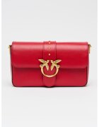 Pinko Geanta crossbody de piele cu clapa - Rosu