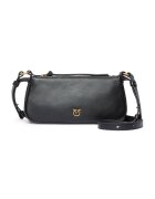 Pinko Geanta crossbody din piele cu logo - Negru