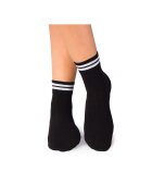 Pirin Hill Sosete bumbac organic negre cu 2 dungi albe Active Day -