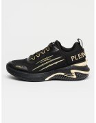 Plein Sport Pantofi sport Speed X Mesh de plasa cu garnituri sintetice si logo - Auriu/Negru