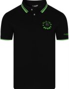 Plein Sport Tricou Polo Pentru Barbati - PS25MPL02/02 BLACK - Design Modern Cu Logo - Confort Si Calitate - Bumbac Elastic - Negru/Verde - Negru