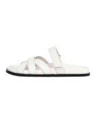 Potamy Papuci din piele cu velcro - Alb